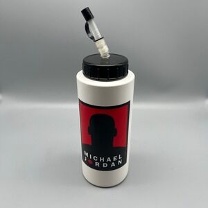 Vtg 90s Michael Jordan Water Bottle With Straw Collectible